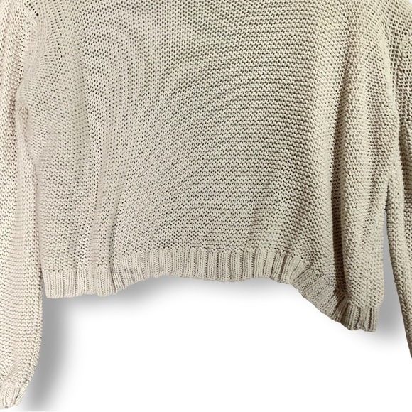 Wooden Ships Cropped Open Cardigan Sweater Sz S Neutral Beige Minimalist - Picture 8 of 12